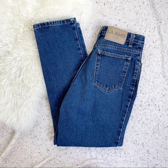 Vintage LA Blues Dark Wash Straight Leg Jeans Size 8P Classic Fit 100% Cotton - Picture 6 of 11